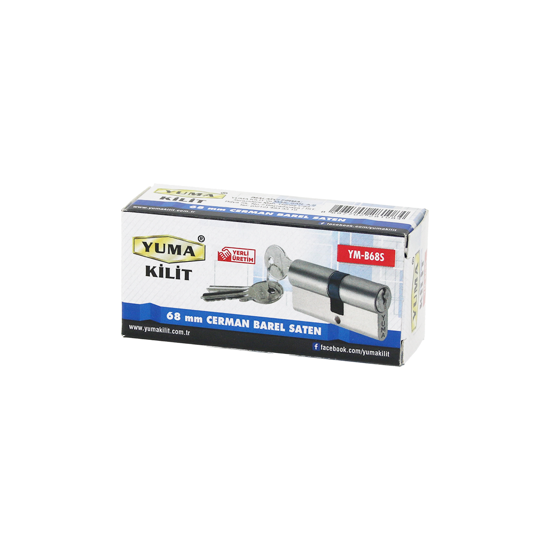 68 mm Barel Silindir Kilit Nikel Saten 3 Anahtar