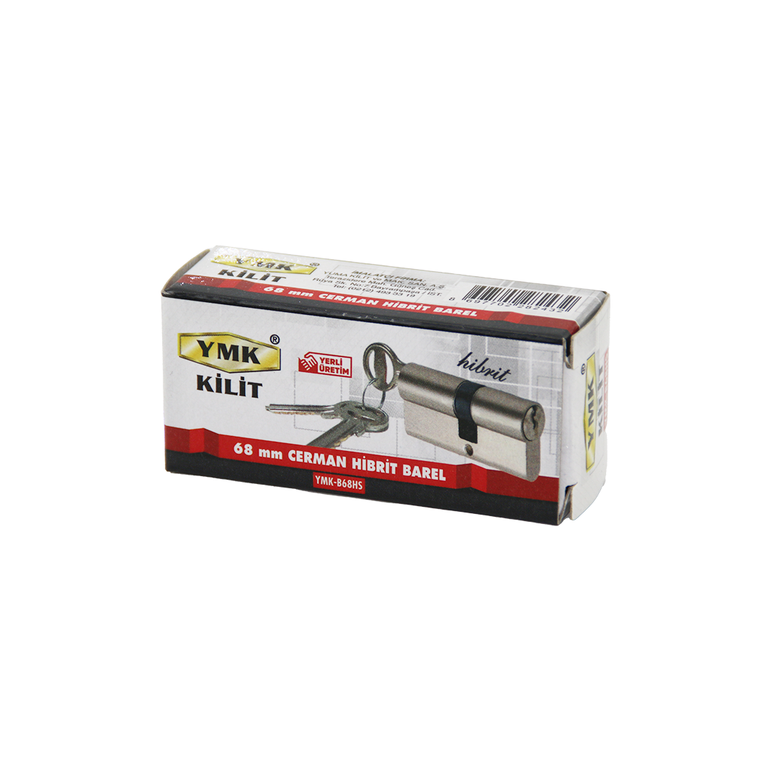 68 mm Hibrit Silindir Barel - Nikel Saten, 3 Anahtar