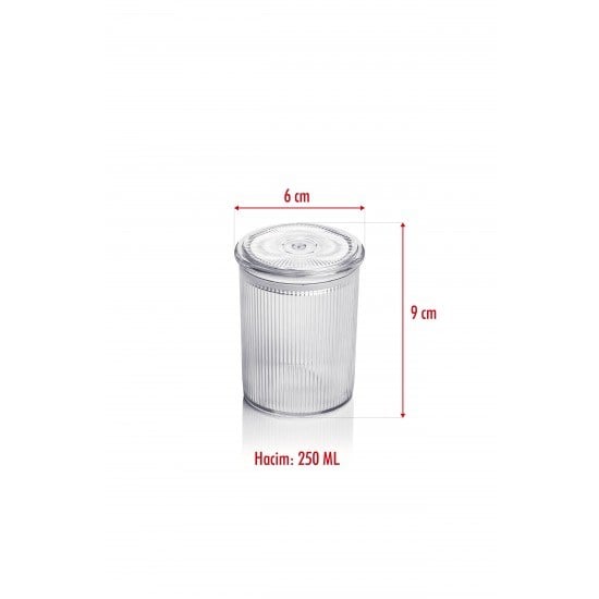 6'lı Barok Yuvarlak Baharat Kavanoz Seti & Saklama Kabı & Erzak Kabı (6*250 ML)