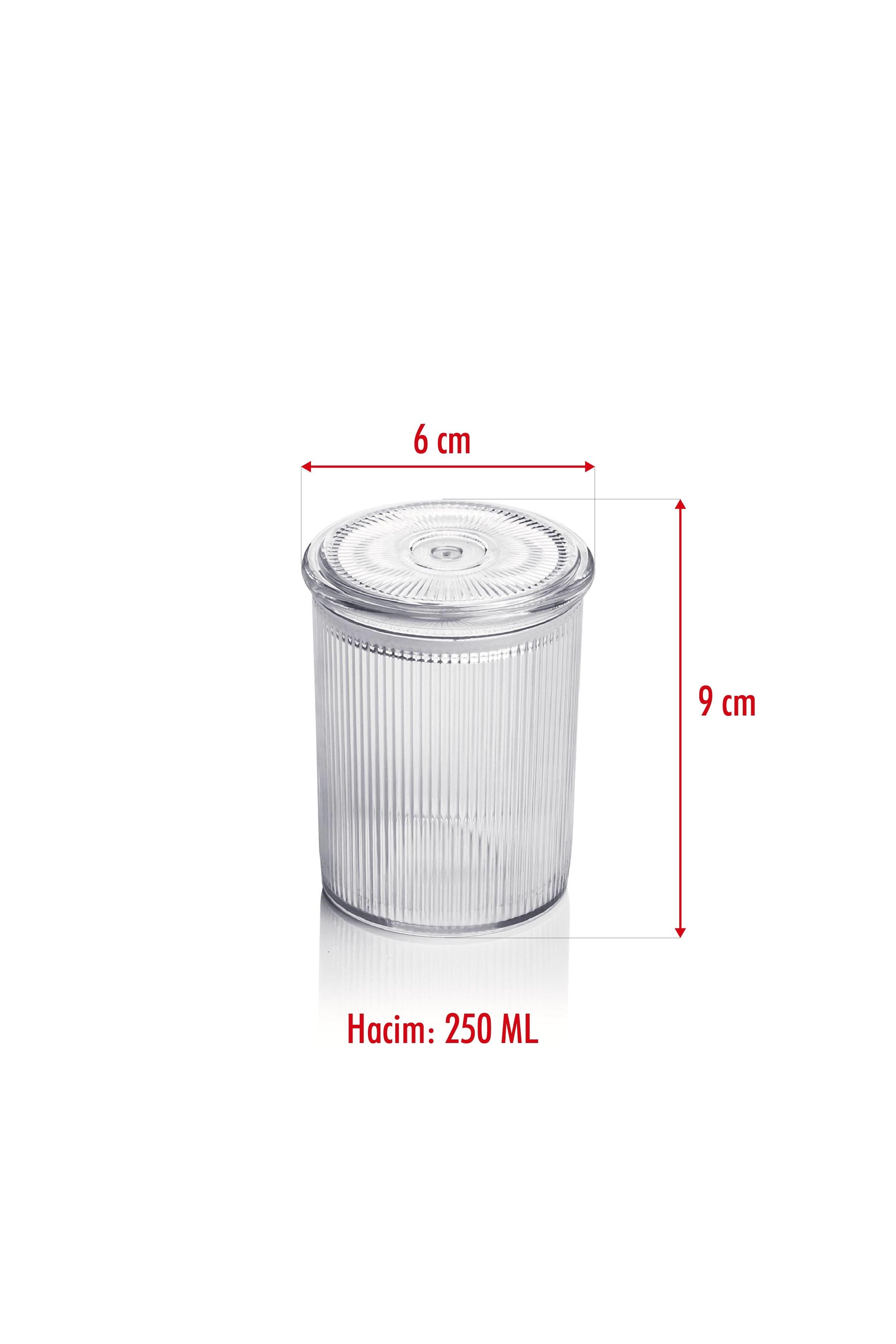 6'lı Barok Yuvarlak Baharat Kavanoz Seti & Saklama Kabı & Erzak Kabı (6*250 ML)