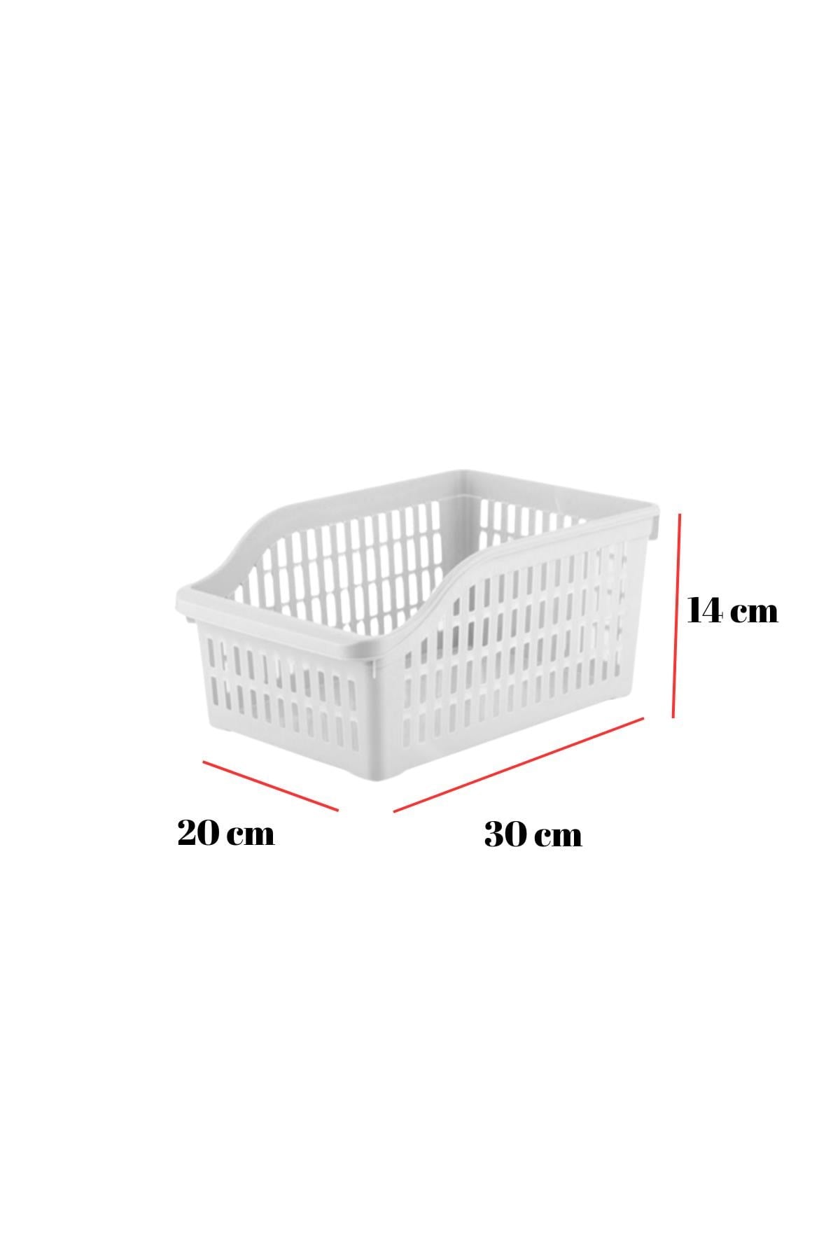 6’lı Geniş Buzdolabı Organizeri Düzenleyici Çok Amaçlı Dolap Düzenleyici Beyaz 20x30x14 cm