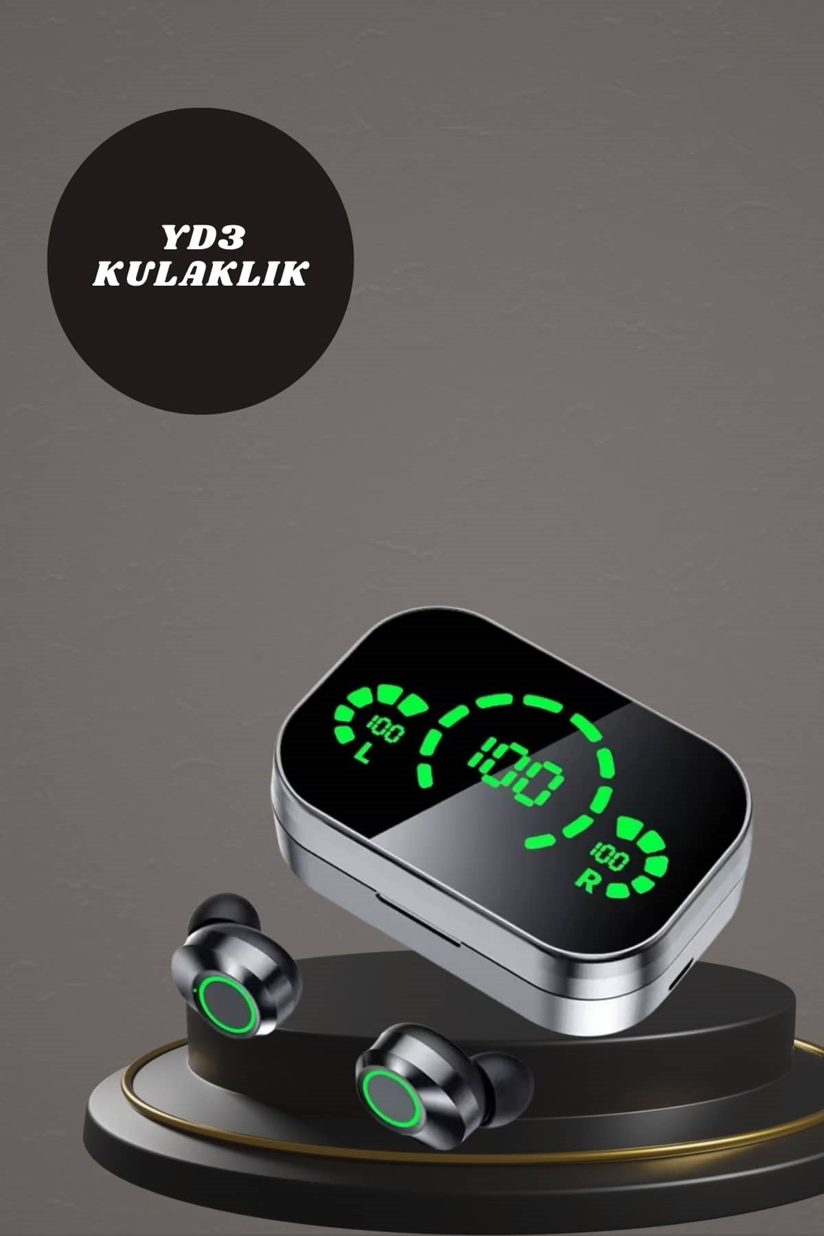 7 Kordonlu Akıllı Saat Ve Aynalı Bluetooth Kulaklık Powerbank Dijital Göstergeli
