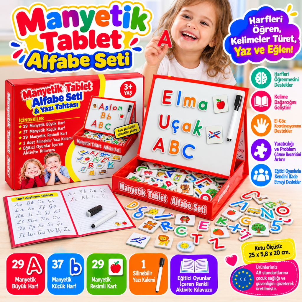 7910 MANYETİK TABLET ALFABE SETİ