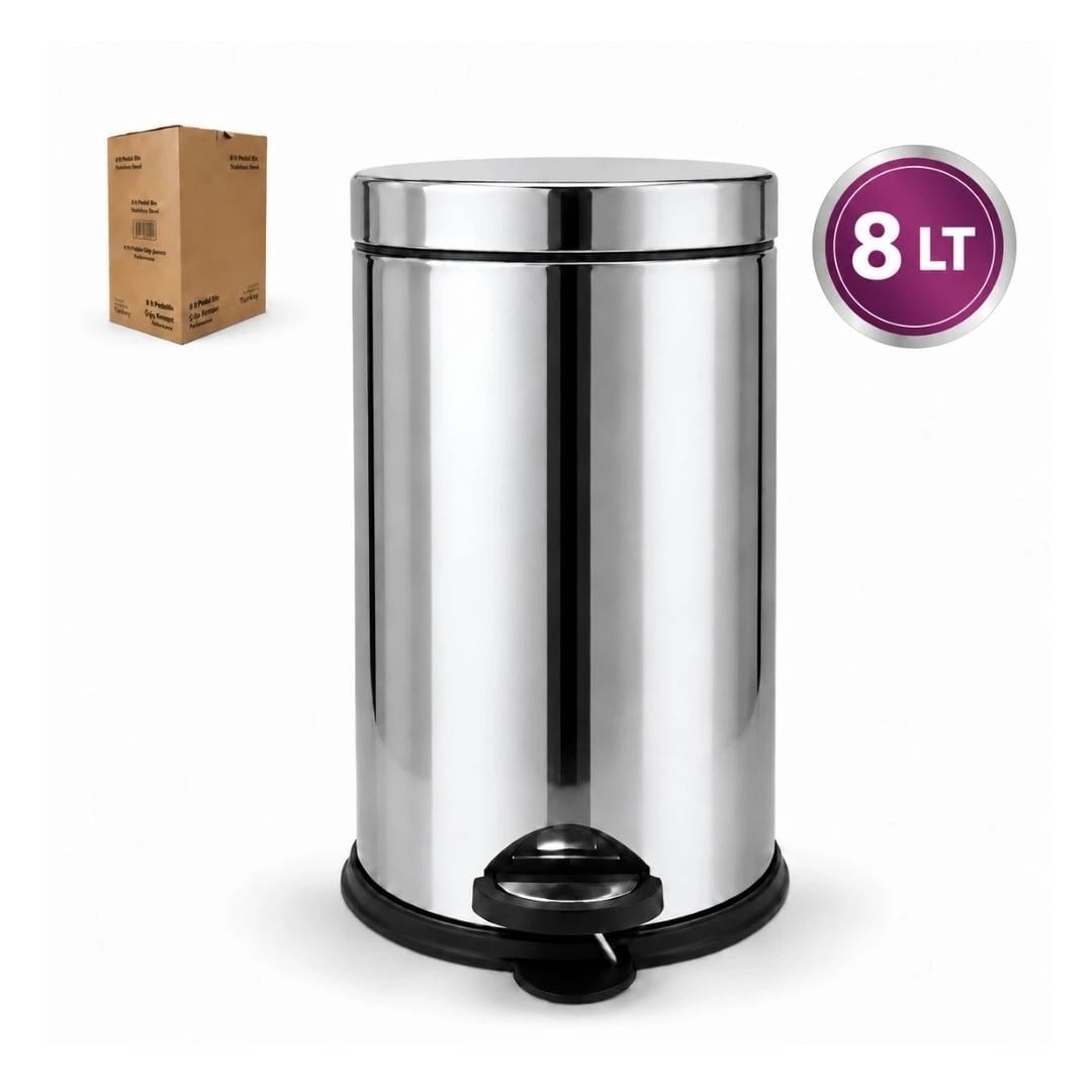 8 L Metal Pedallı Çöp Kovası