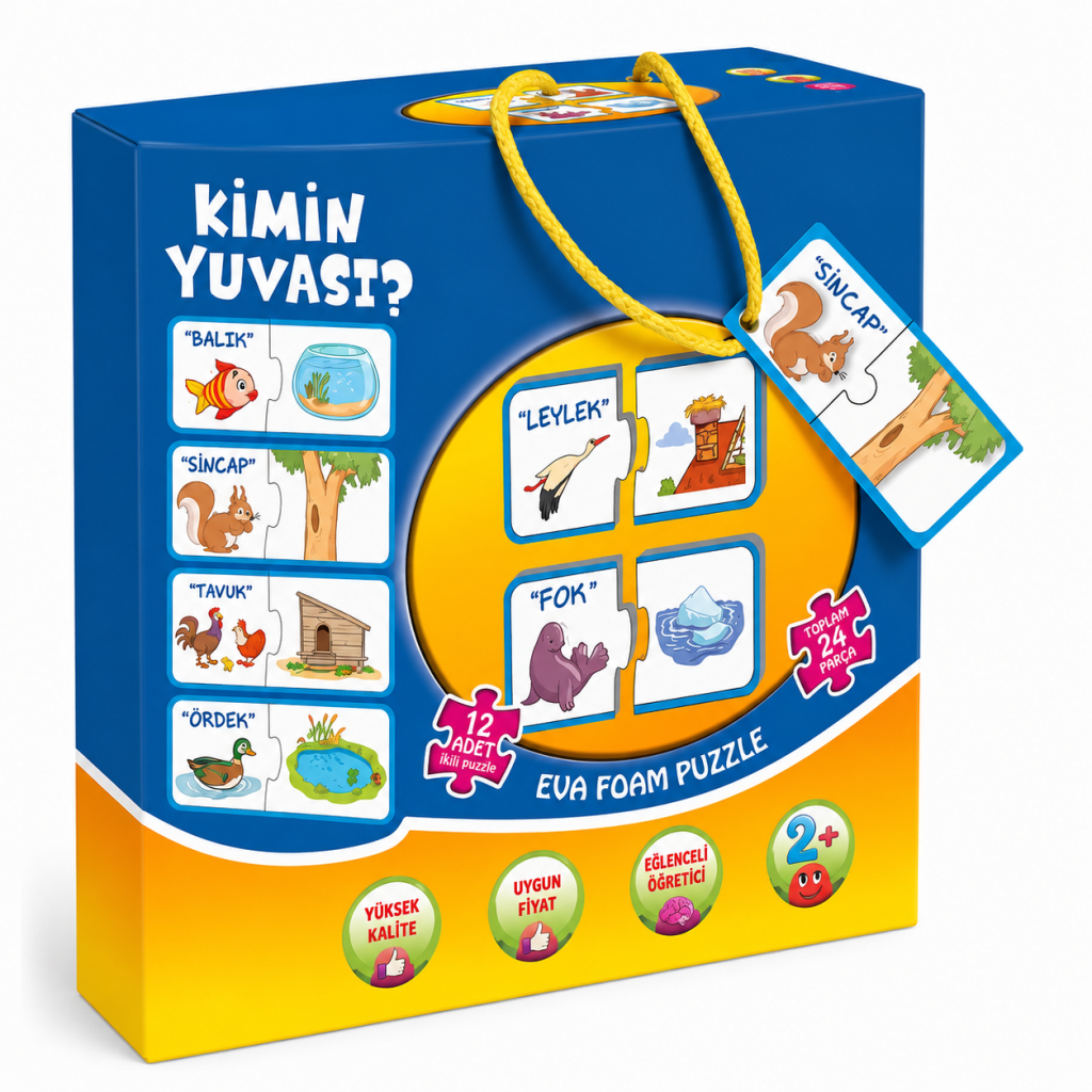 8513 2 Lİ KİMİN YUVASI PUZZLE KUTULU