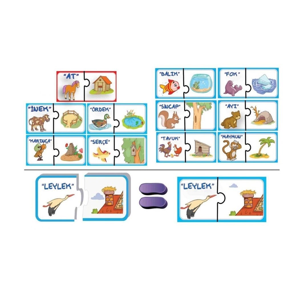 8513 2 Lİ KİMİN YUVASI PUZZLE KUTULU