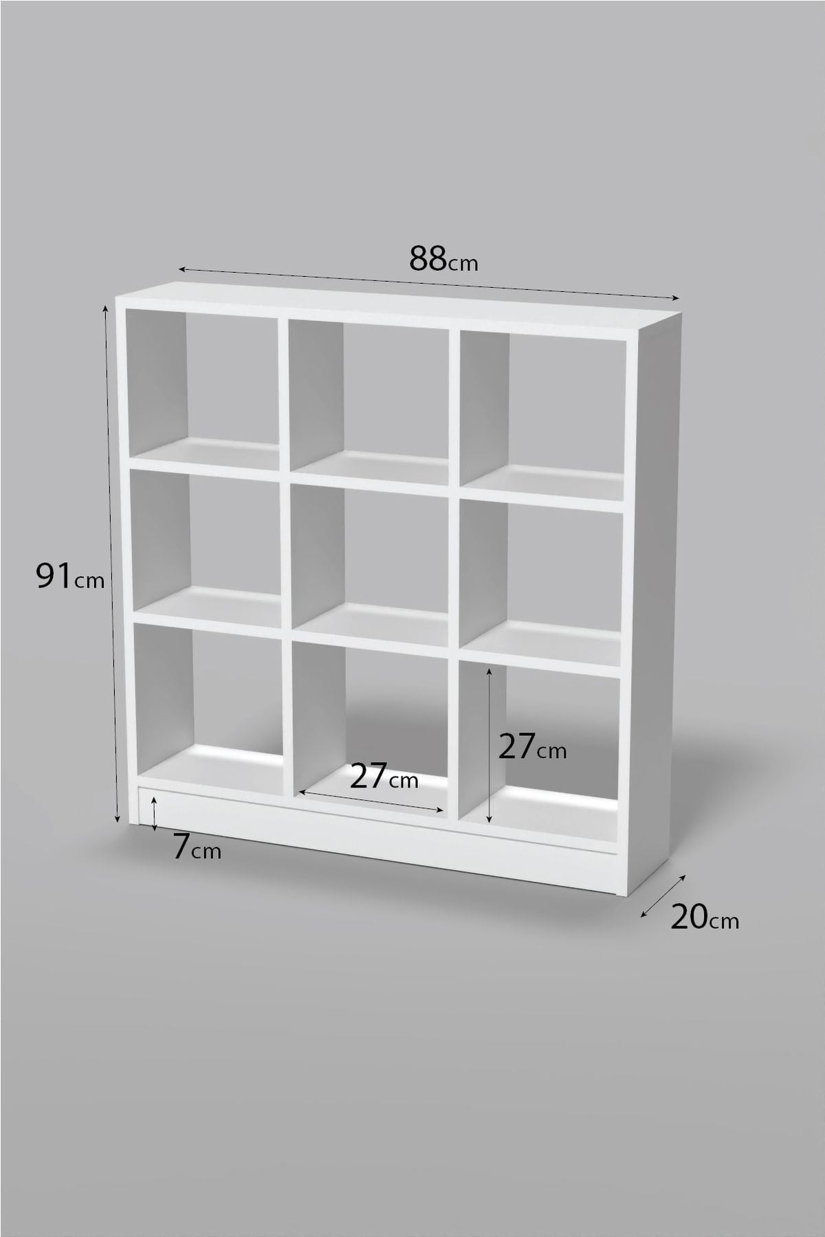 9 Bölmeli Kitaplık Beyaz 91 cm