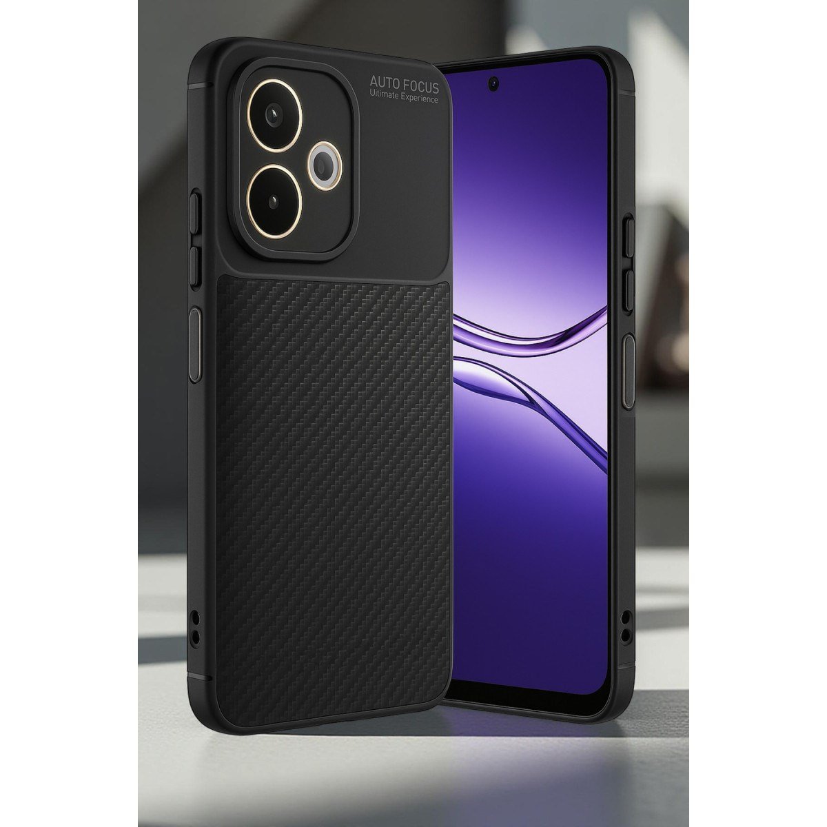 A5 Pro 4G Kılıf Auto Focus Karbon Kapak - Siyah
