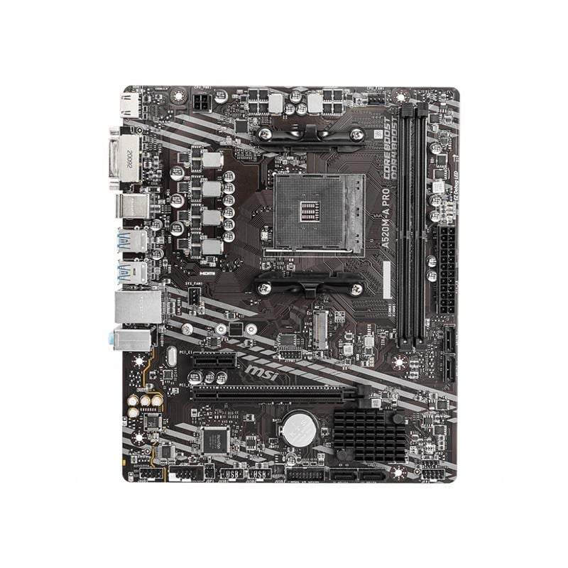 A520M-A PRO DDR4 4600MHZ 1XHDMI 1XDVI 1XM.2 USB 3.2 MATX AM4 ( AM4 5000/4000/3000 SERİLERİ İLE UYUMLU)