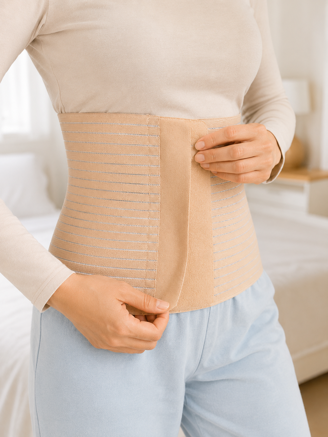 Abdominal Doğum Sonrası Korse 26 cm Geniş 4 Kademeli Cırtlı Ayarlanabilir