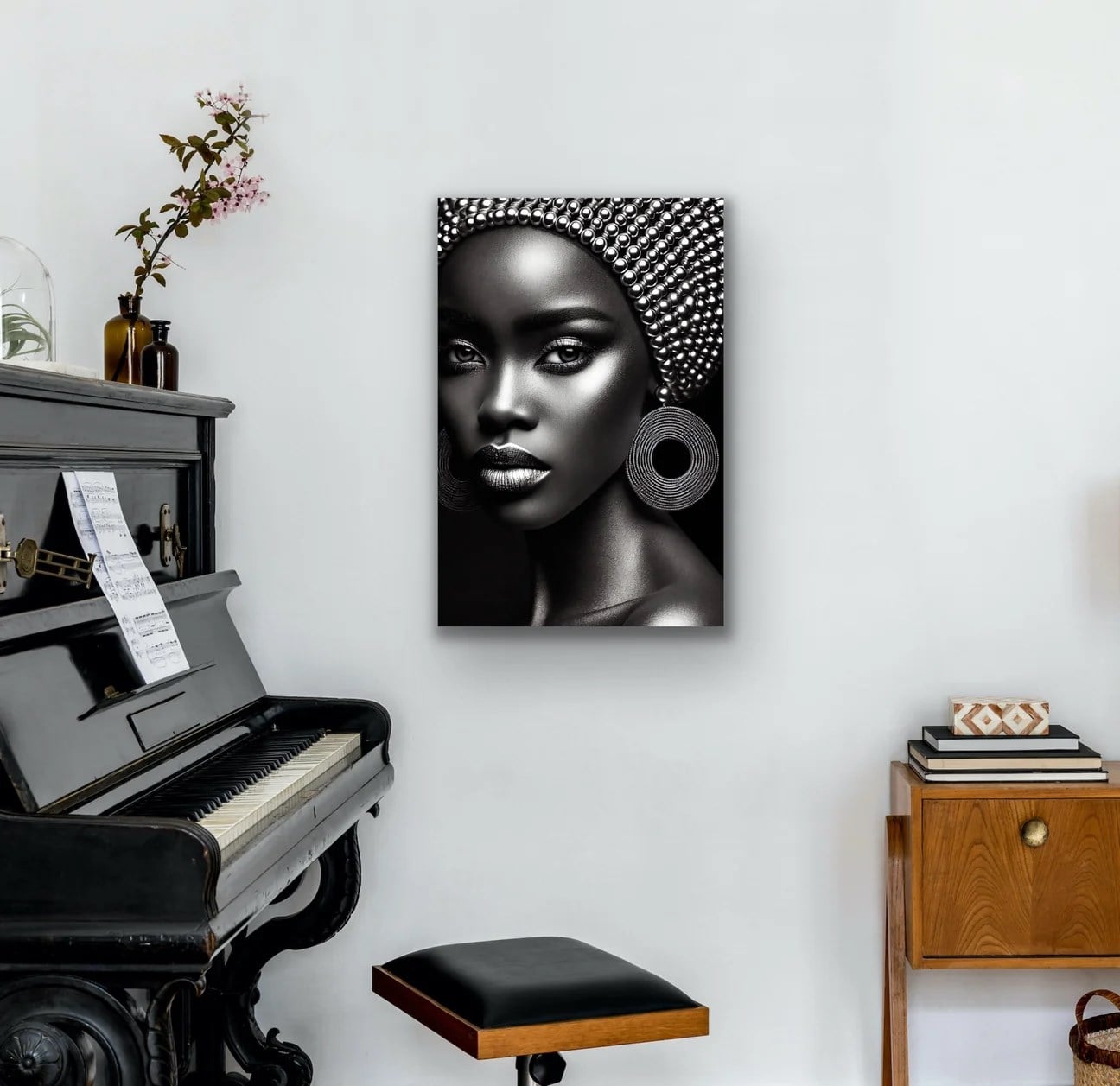 Afrikalı Siyahi Kadın Kanvas Tablo 70x100