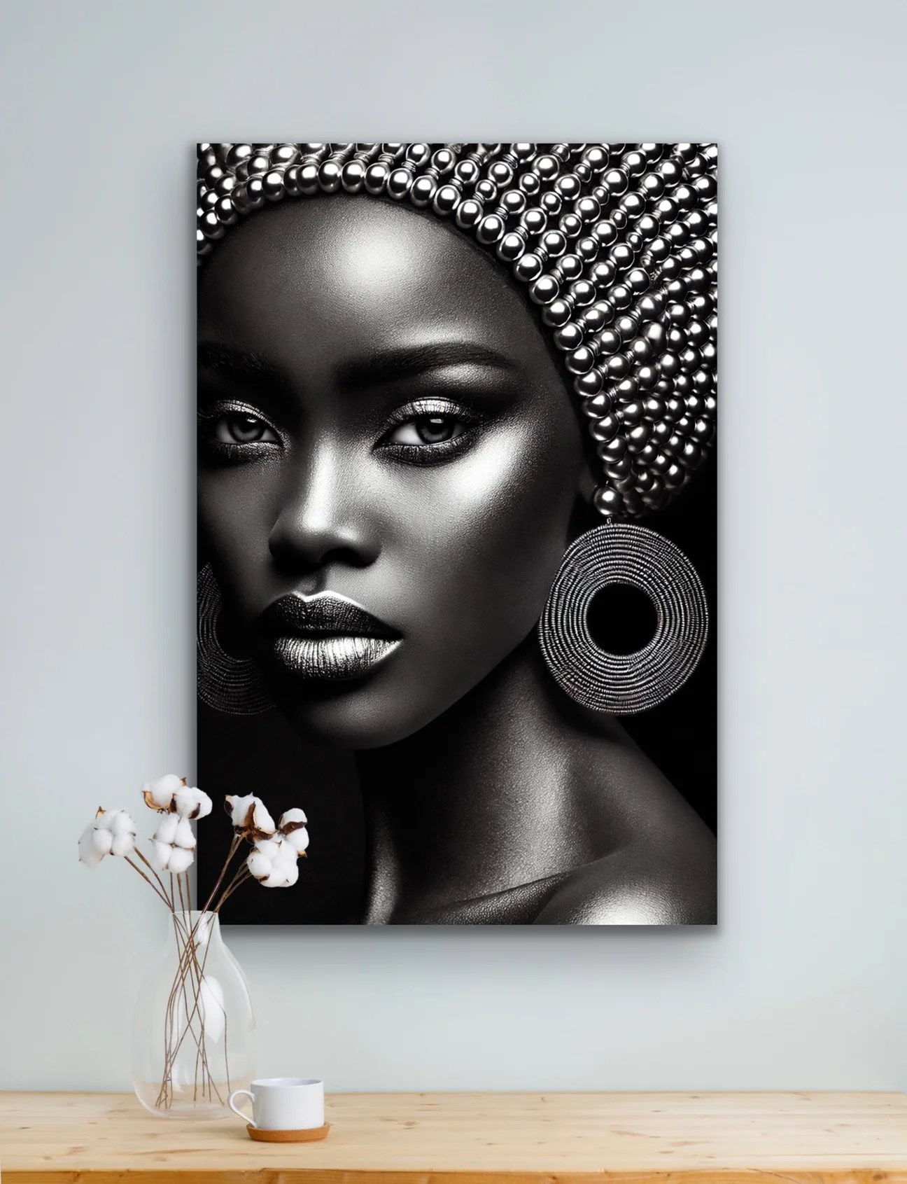 Afrikalı Siyahi Kadın Kanvas Tablo 70x100