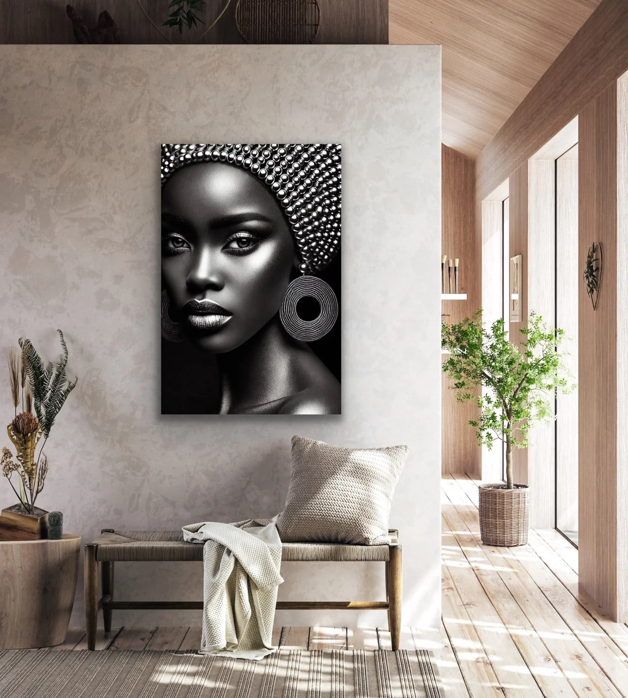Afrikalı Siyahi Kadın Kanvas Tablo 70x100