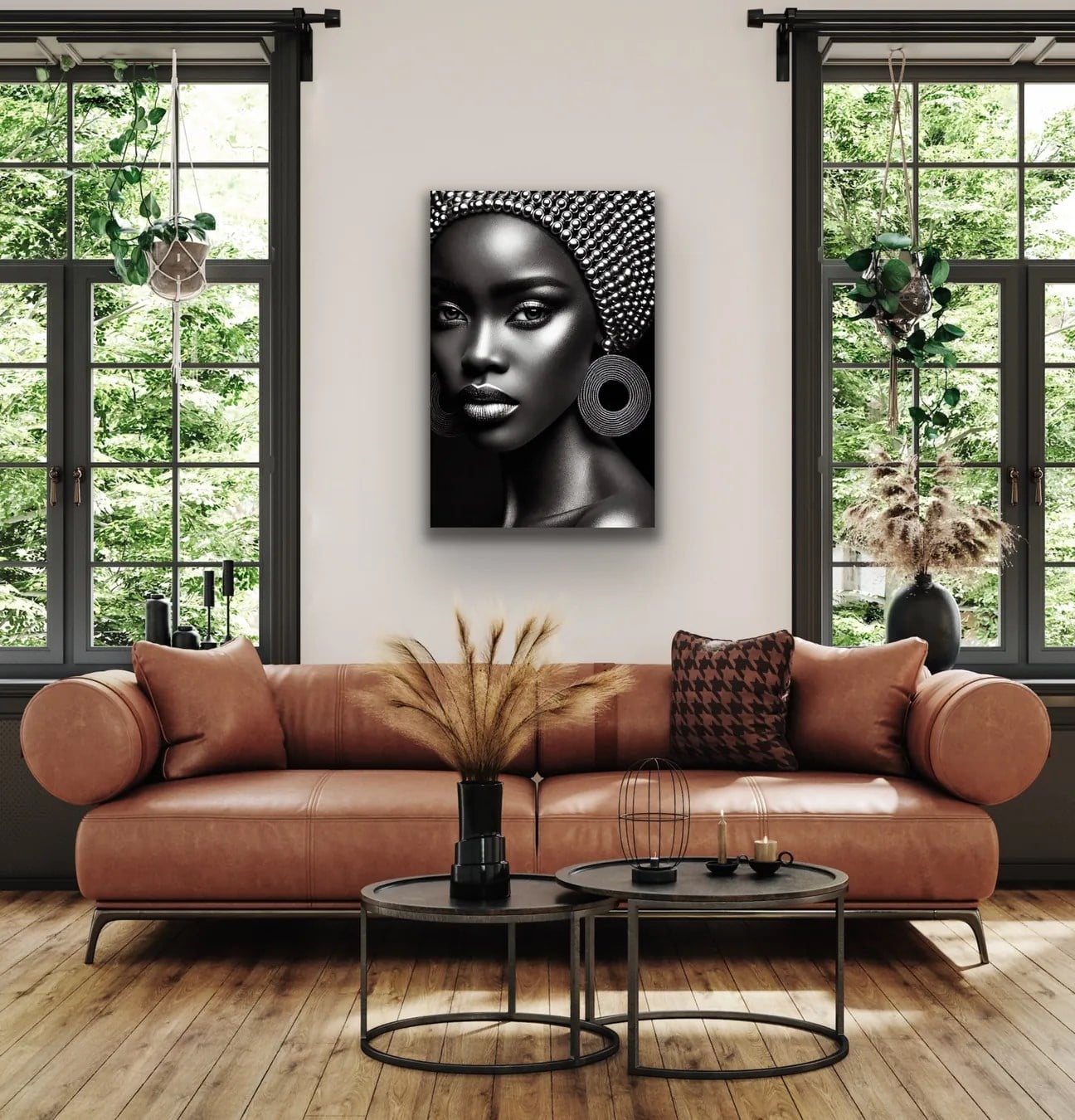 Afrikalı Siyahi Kadın Kanvas Tablo 70x100