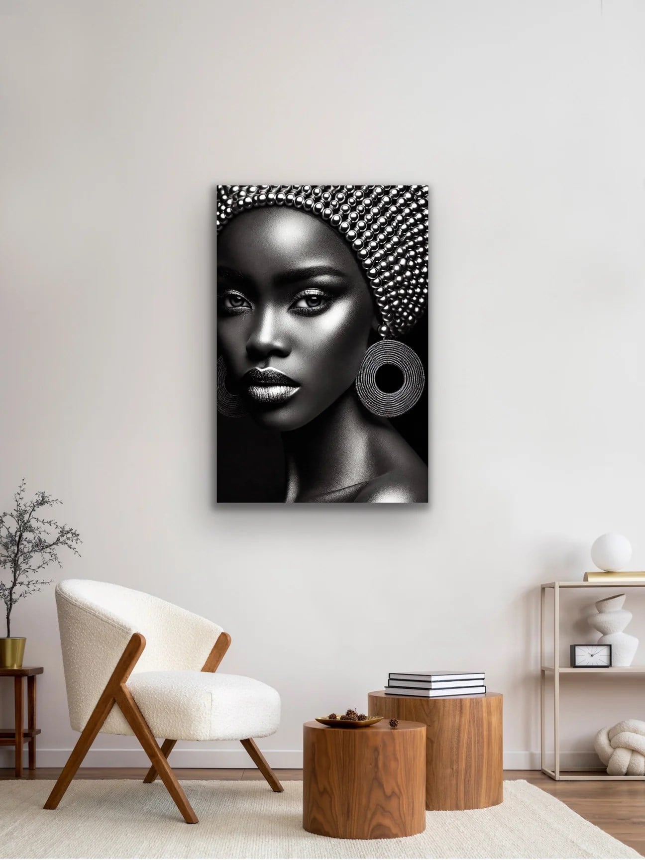 Afrikalı Siyahi Kadın Kanvas Tablo 70x100