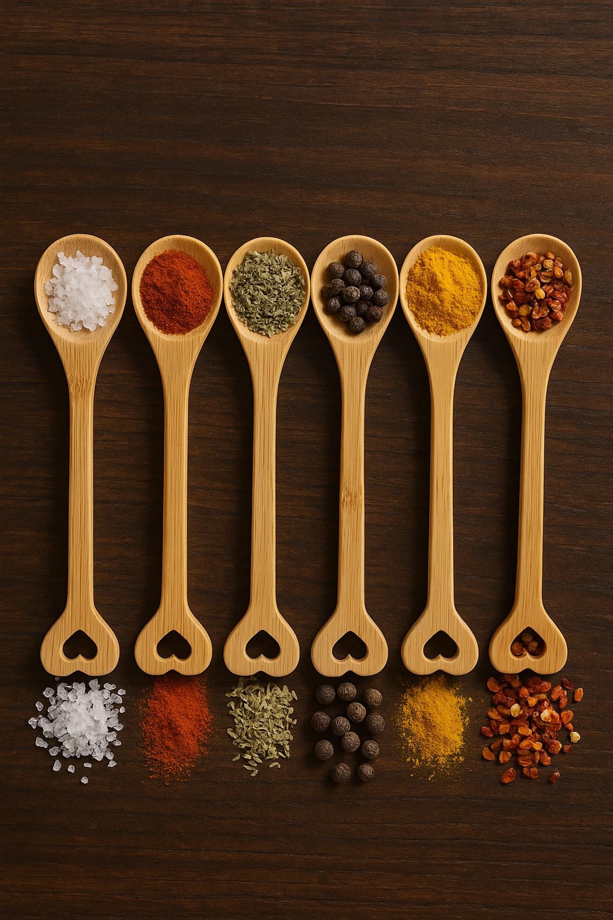 Ahşap Baharat Kaşığı Seti 6’lı 15 cm