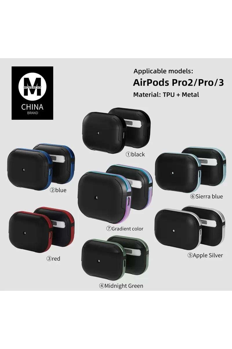 Airpods 3 (3.nesil) MO-A8 Armor Kılıf - Gümüş