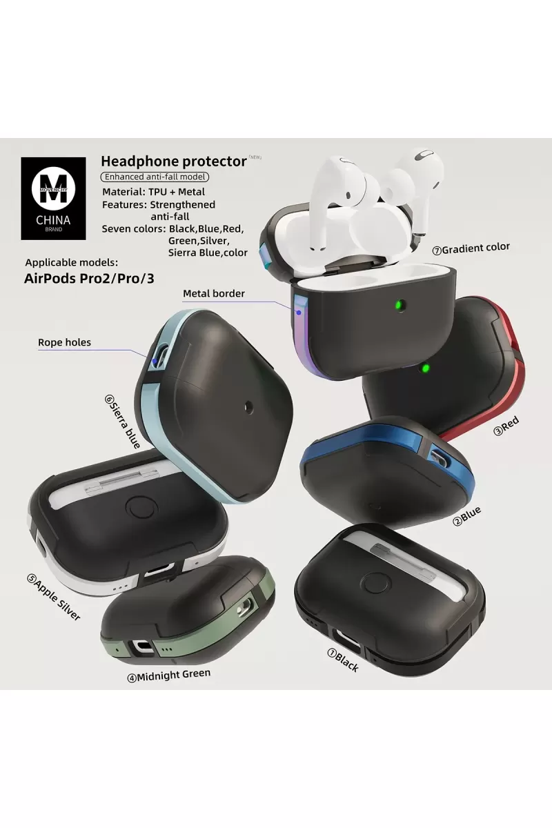 Airpods 3 (3.nesil) MO-A8 Armor Kılıf - Siyah