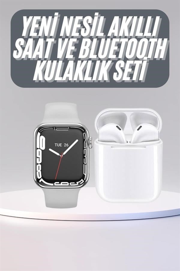 Akıllı Saat Kulaklık Hediyeli Uyku ve Sağlık Takibi Yapabilen Uzun Ömürlü