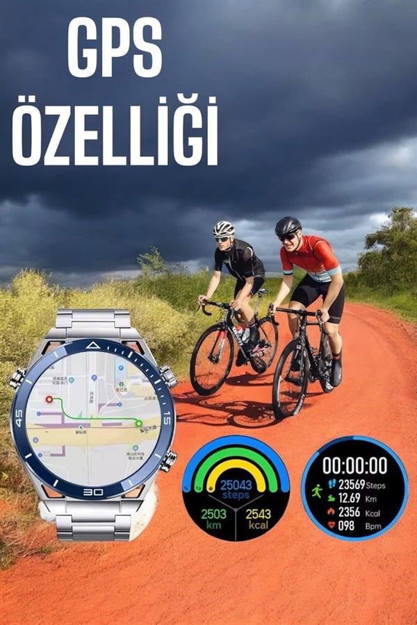 Akıllı Saat Yeni Nesil 2024 Model Metal Kordonlu Bluetooth Bağlantılı