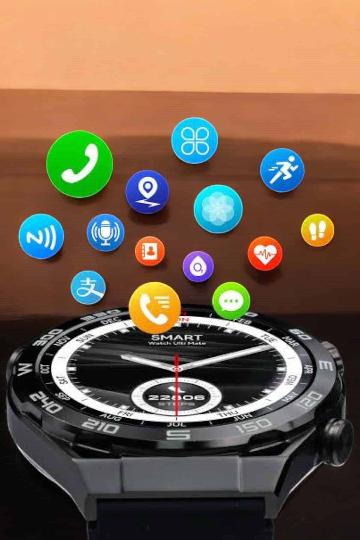 Akıllı Saat Yeni Nesil Bluetooth Bağlantılı Uyku ve Sağlık Takibi NFC ve GPS