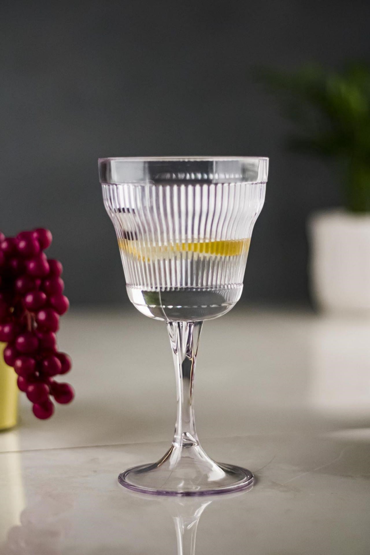 Akrilik Şeffaf 6 lı Kadeh & Su Meşrubat Kahve Yanı Bardağı 300 ml ( Cam Değildir )