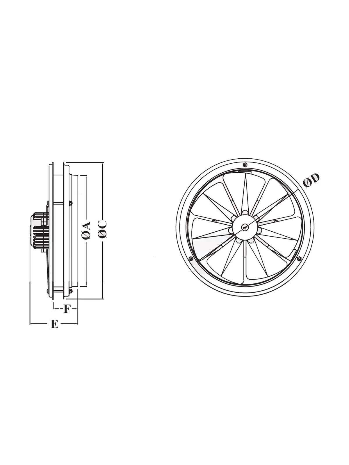 Aksiyel Ev Tipi Fan D20 50W