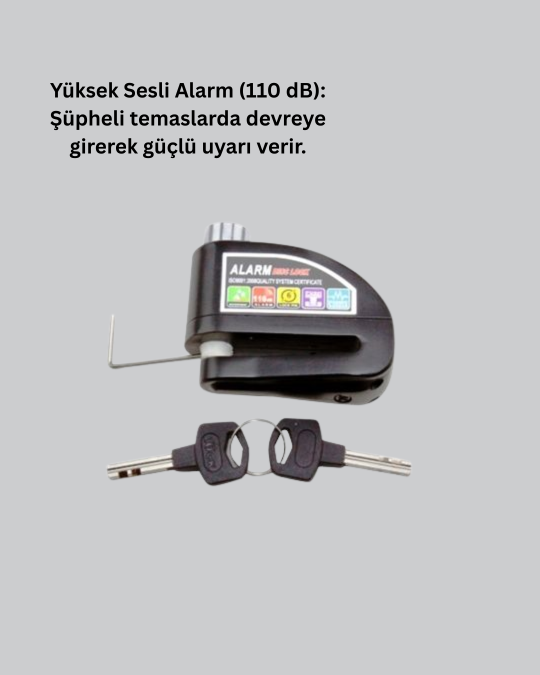 Alarm Disk Fren Kilidi Paslanmaz Çelik Motosiklet Scooter Bisiklet
