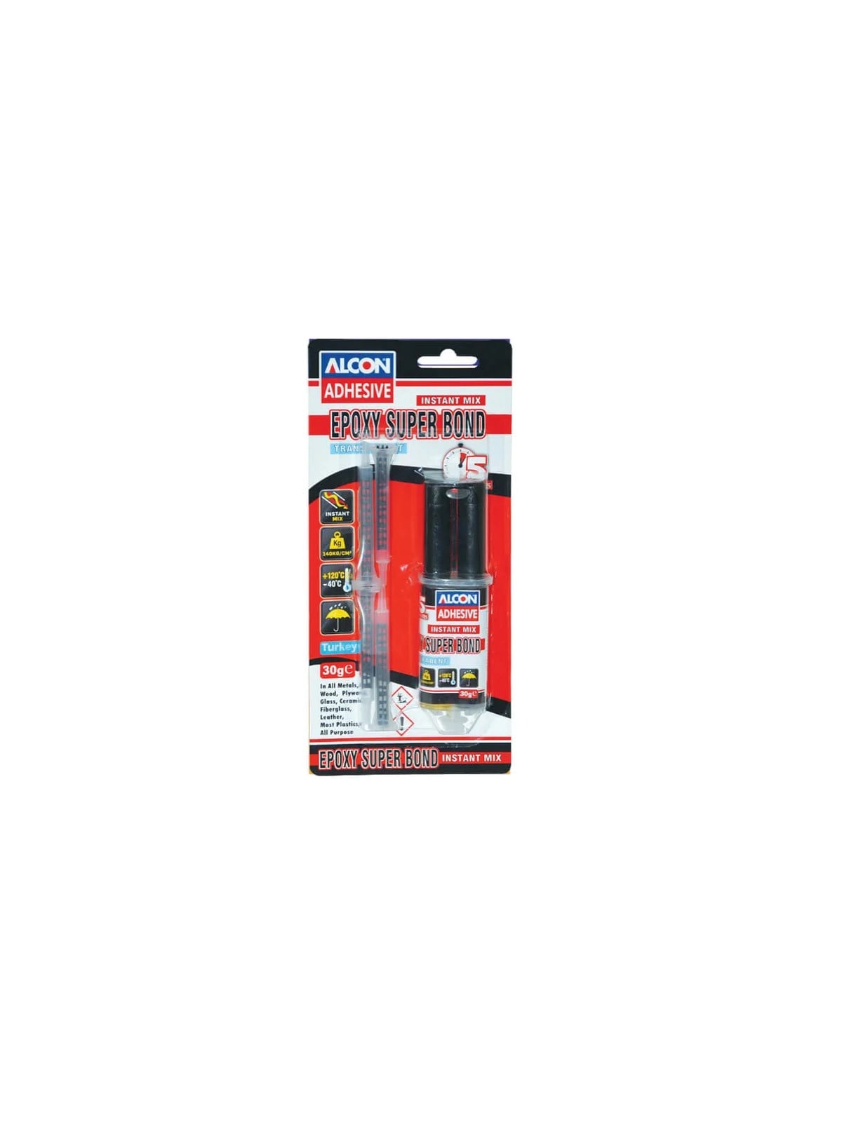 Alcon Epokli Şeffaf Yapıştırıcı Mix Şırıngalı 30 gr M-2313