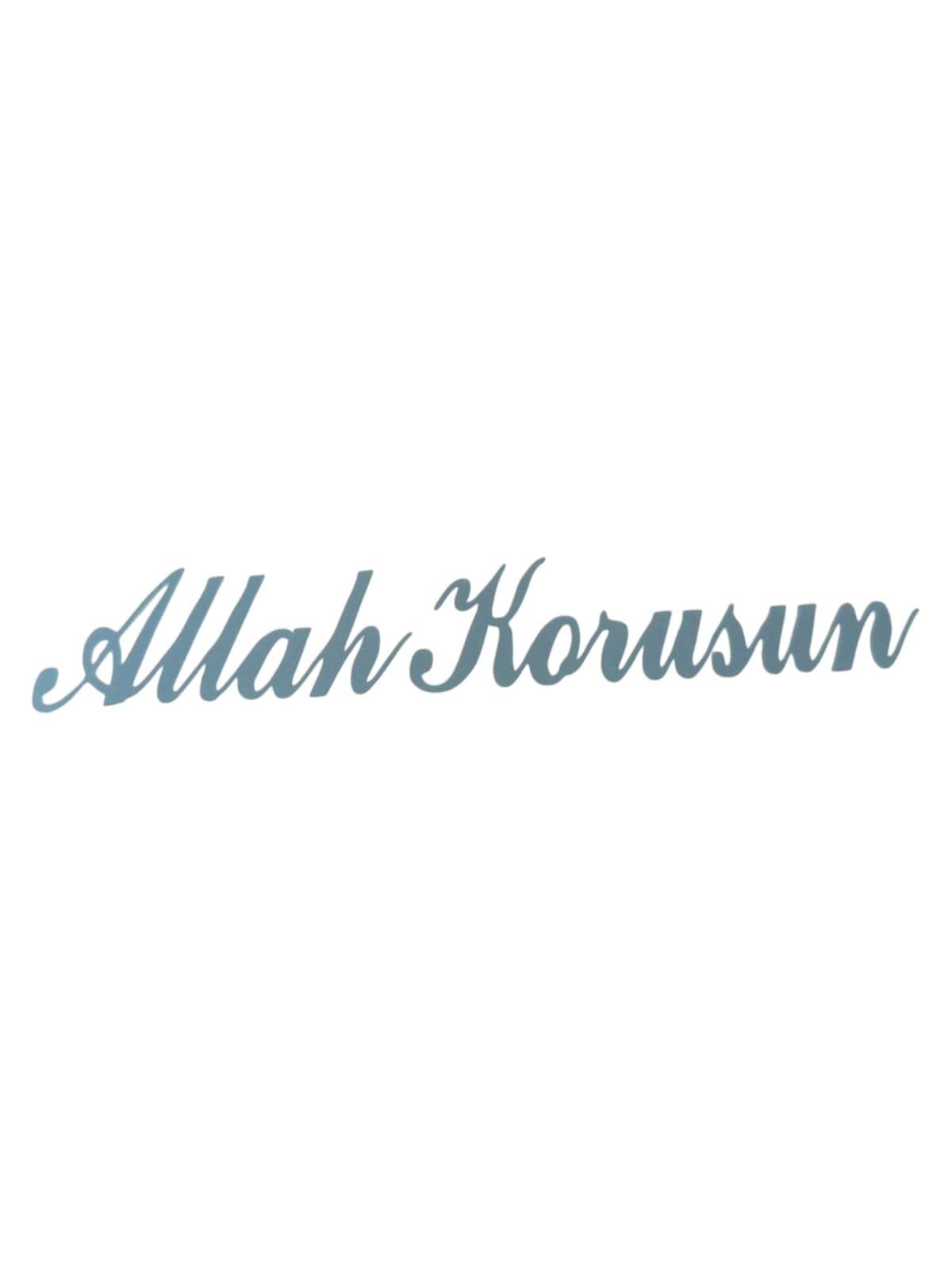 Allah Korusun Yazılı Oto Sticker Gri 14x3cm