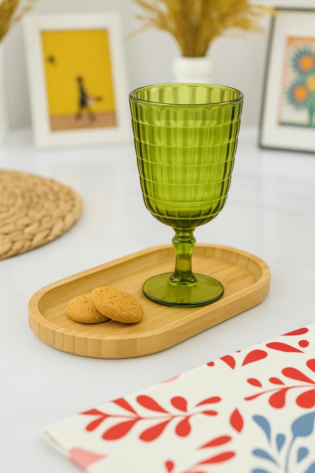 Allegra Koyu Yeşil 6’lı Kadeh Bardak Seti 750 ml Akrilik Malzeme - Cam Değildir Kırılmaya Dayanıklı