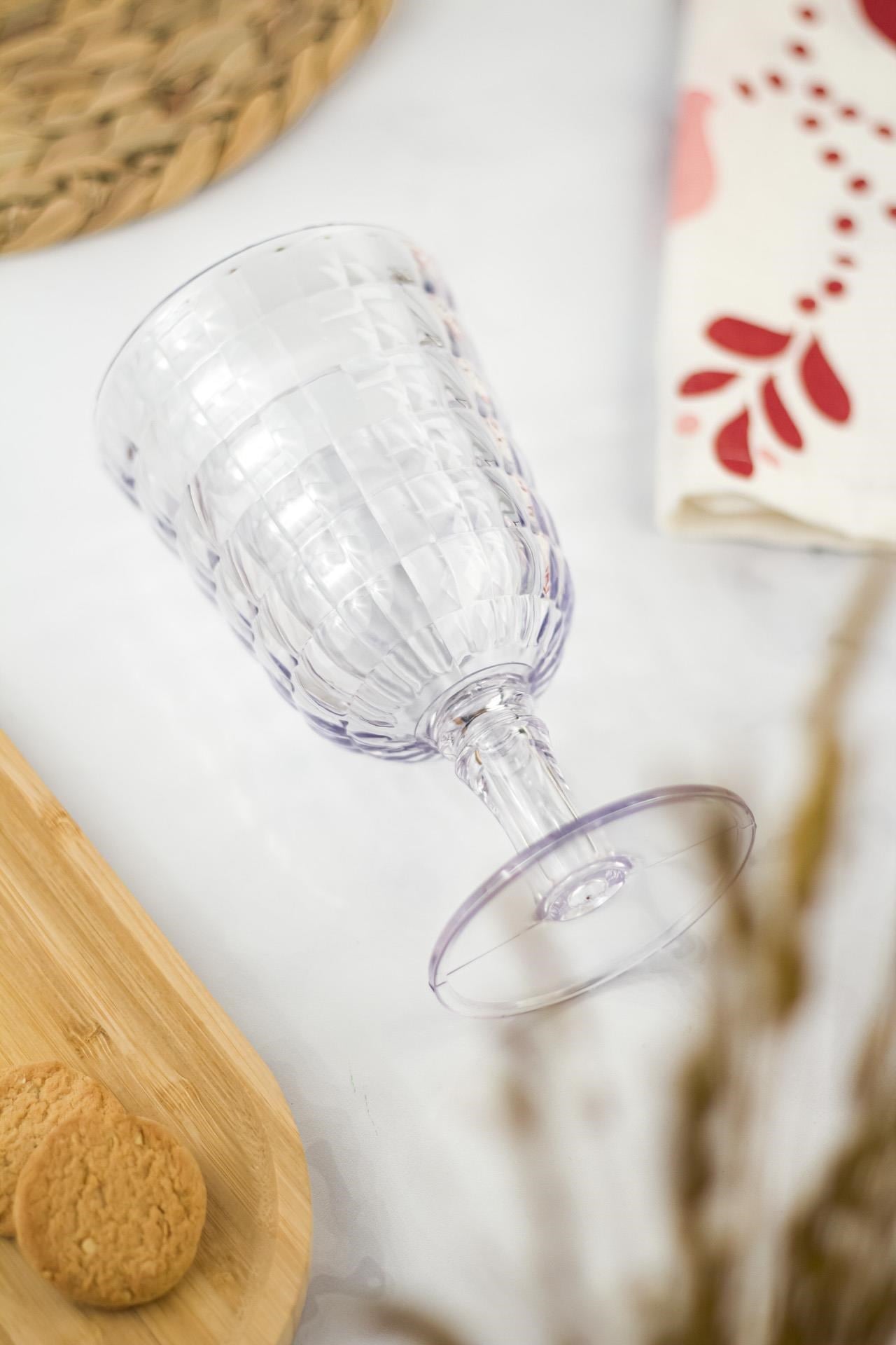 Allegra Şeffaf 6’lı Kadeh Bardak Seti 750 ml Akrilik Malzeme - Cam Değildir Kırılmaya Dayanıklı