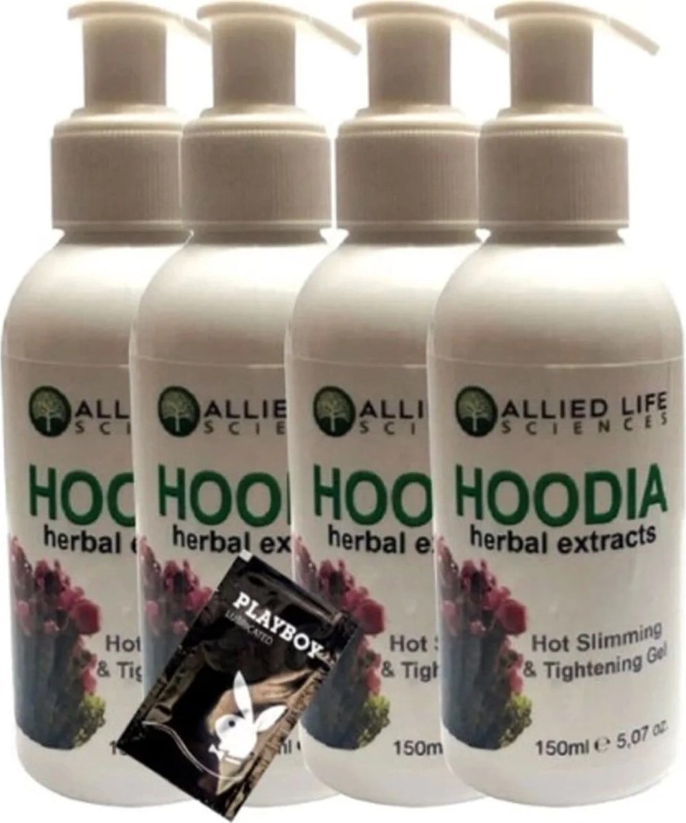 Allied Life Sciences Hoodia Herbal Extracts Hot Slimming & Tightening Gel 150 ml x 4 Adet + Jel