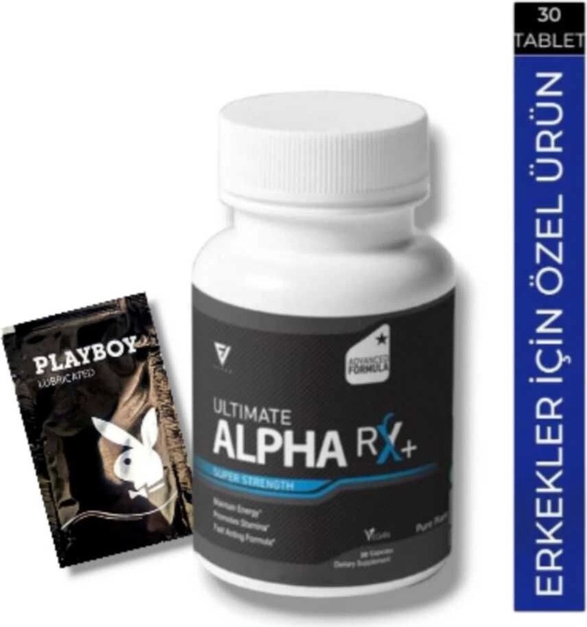 Alpha Rx+ Ultimate Erkek Performans Arttıran Geliştirici 30 Lu + Playboy Jel Hediye