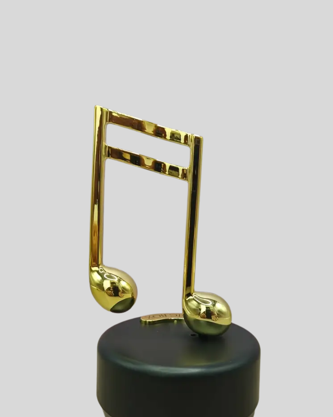 Altın Nota Figürlü Dönen Müzik Kutusu Dekoratif Music Box Yeni Nesil