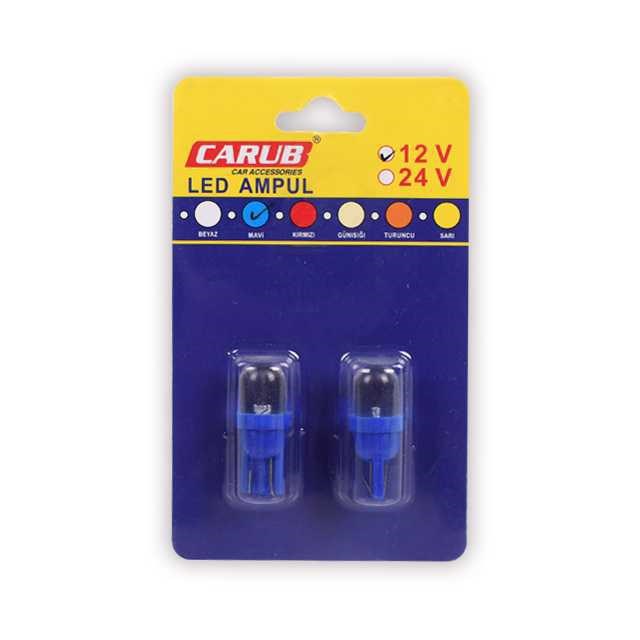 Ampul 12V T-10  Led Fariçi Mavi Ampul 1 Adet
