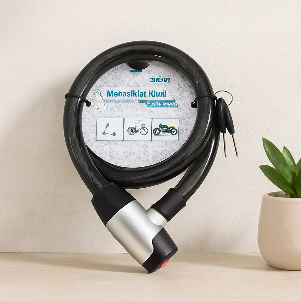 Anahtarlı Çelik Tel Bisiklet ve Motosiklet Kilidi 24mm x 100cm