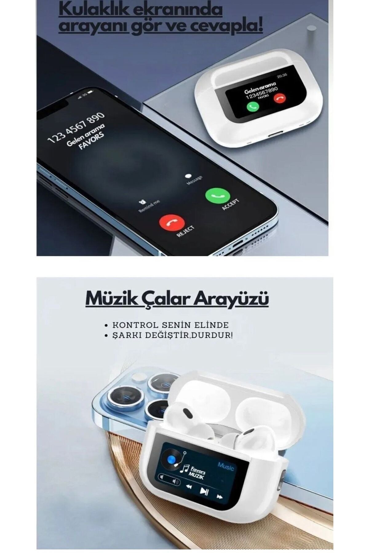 ANC + Ambient Sound Ekranlı TWS Kulaklık
