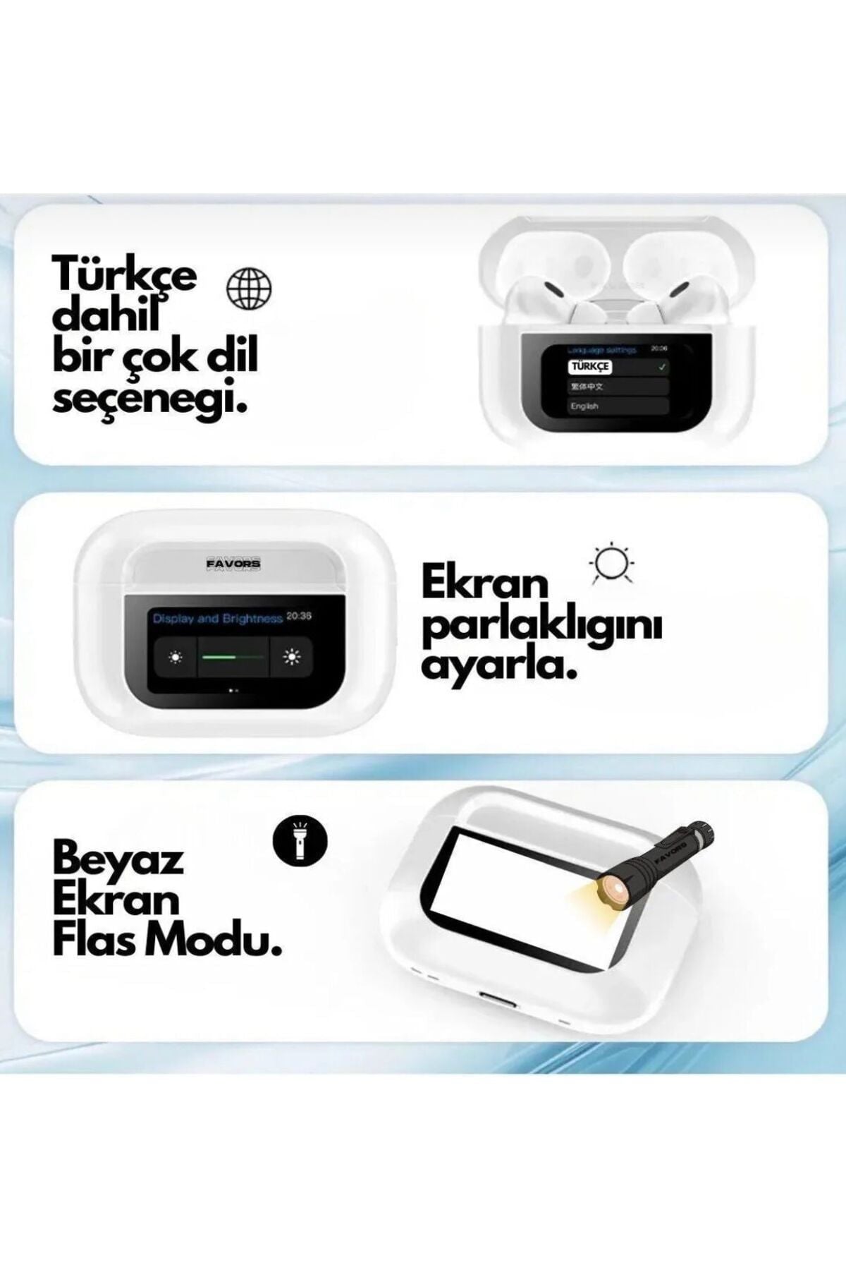 ANC + Ambient Sound Ekranlı TWS Kulaklık