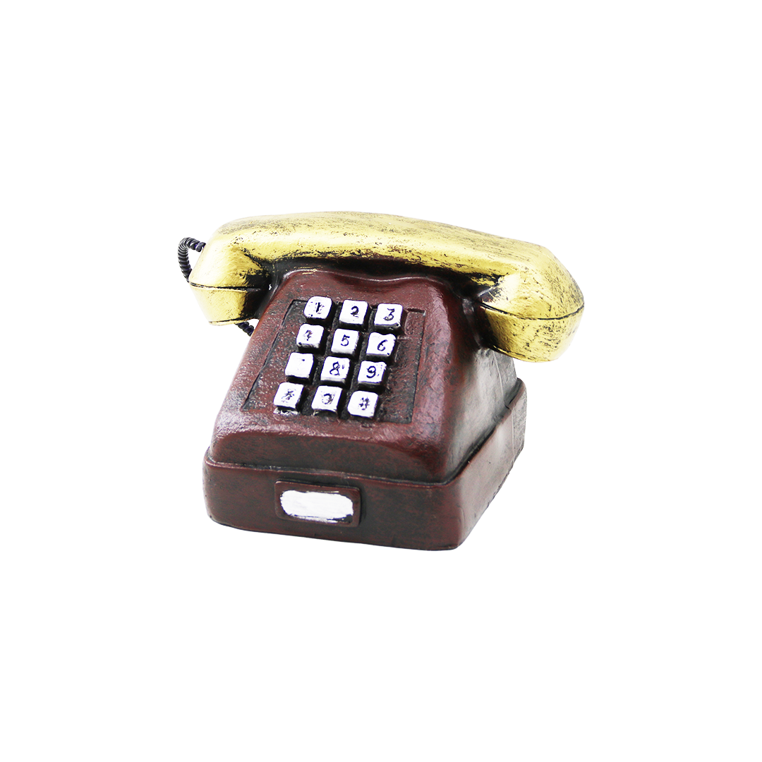 Ankesörlü Telefon Dekoratif Biblo - Reçine 9.5x9.5 cm