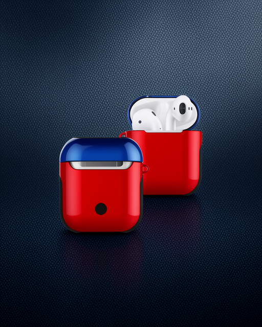 Apple Airpods 2 (2.nesil) 3in1 Kılıf - Kırmızı-lacivert
