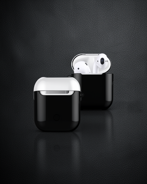 Apple Airpods 2 (2.nesil) 3in1 Kılıf - Siyah-beyaz