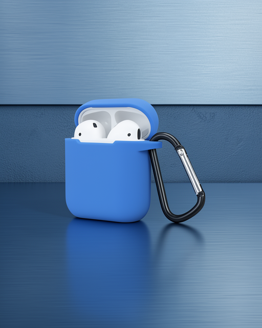 Apple Airpods 2 (2.nesil) Sert Silikon Kılıf - Mavi