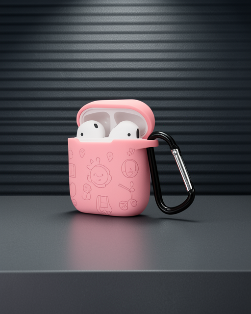 Apple Airpods 2 (2.nesil) Sert Silikon Kılıf - Pembe