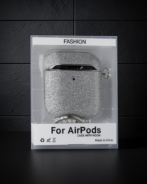 Apple Airpods 2 (2.nesil) Spell Simli Kılıf - Gümüş