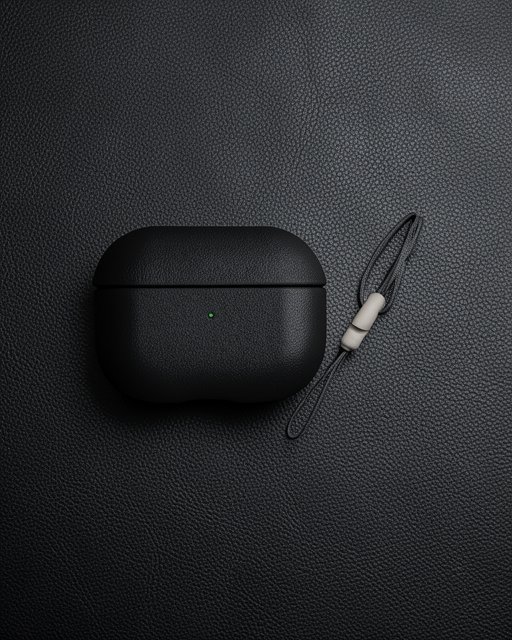 Apple Airpods 3 (3.nesil) 405 Deri Kılıf - Siyah