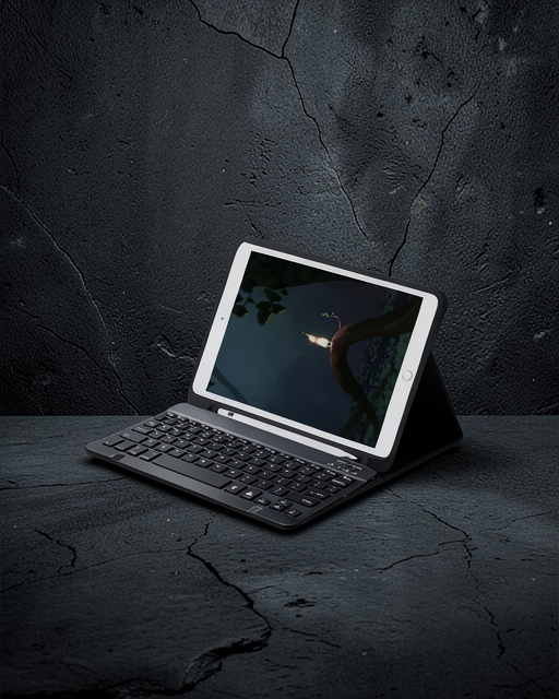 Apple İpad 5 Air 9.7 Kılıf Kc01 Smart Klavyeli Tablet Kılıfı - Siyah