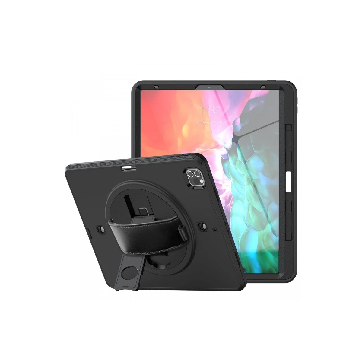Apple iPad Pro 12.9 (2021) Kılıf Strap-C Otterbox Tablet Kapak - Siyah