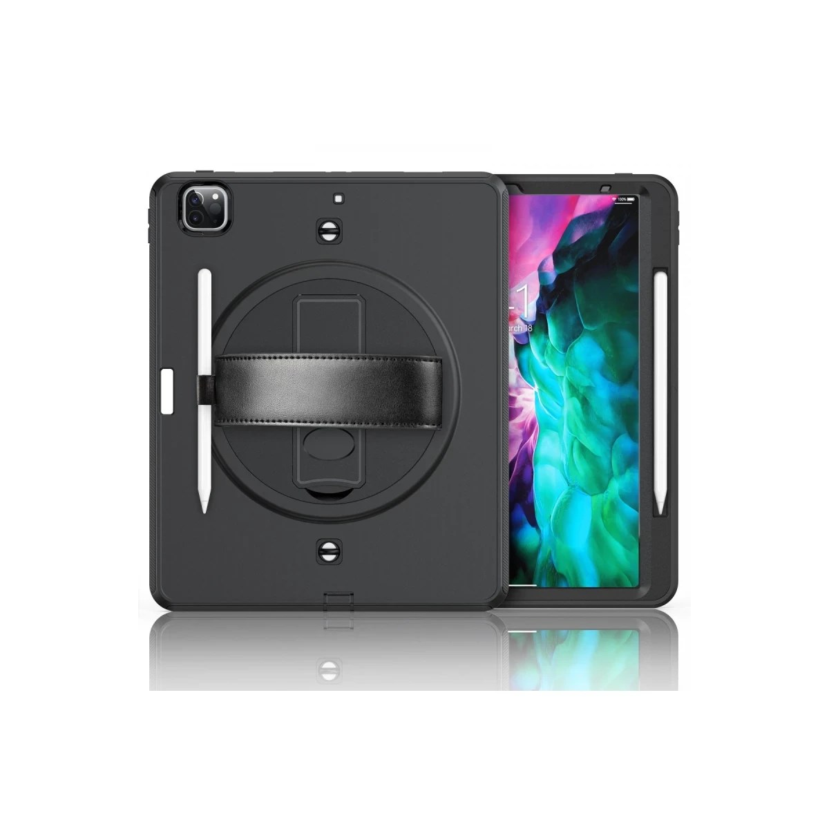 Apple iPad Pro 12.9 (2021) Kılıf Strap-C Otterbox Tablet Kapak - Siyah