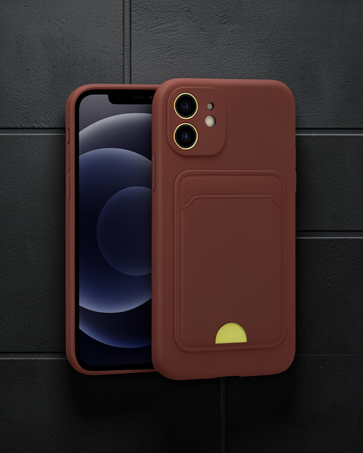 Apple İphone 11 Kılıf Kelvin Kartvizitli Silikon - Bordo